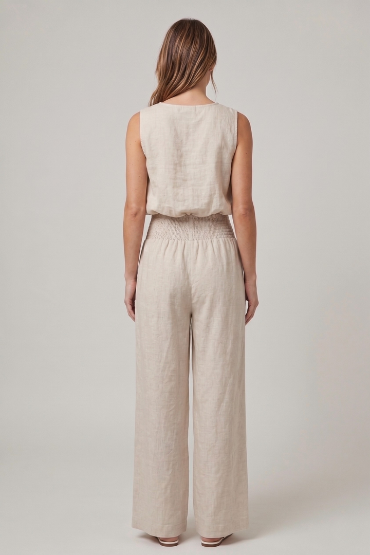 Bri Linen Sleeveless Bubble Top