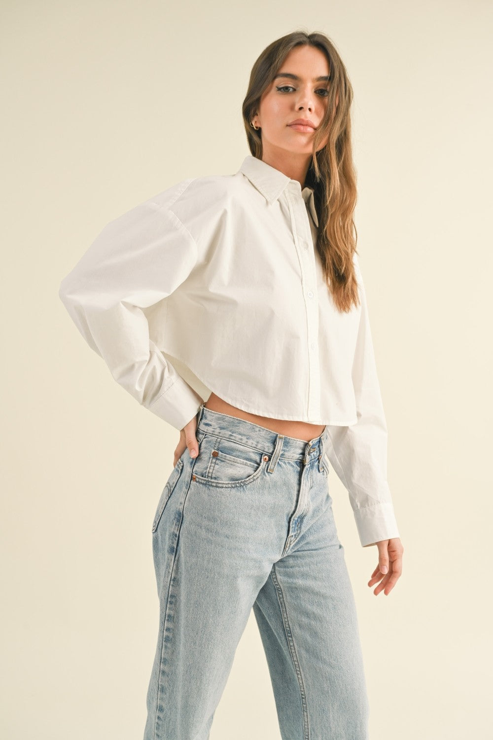 Jody Cropped Button Up