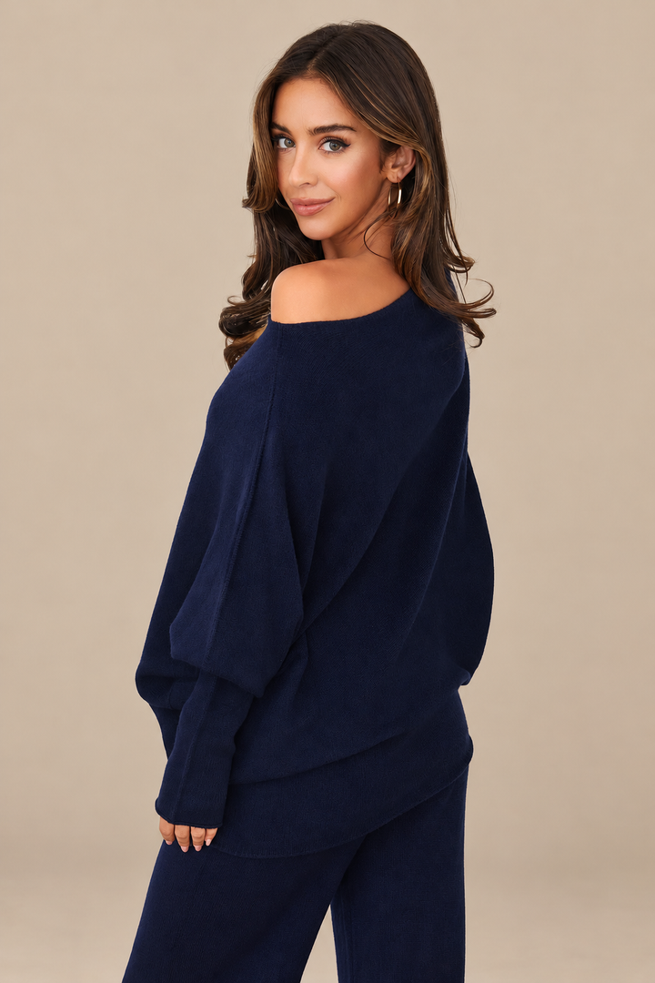 Cassie Asymmetrical Drape Sweater