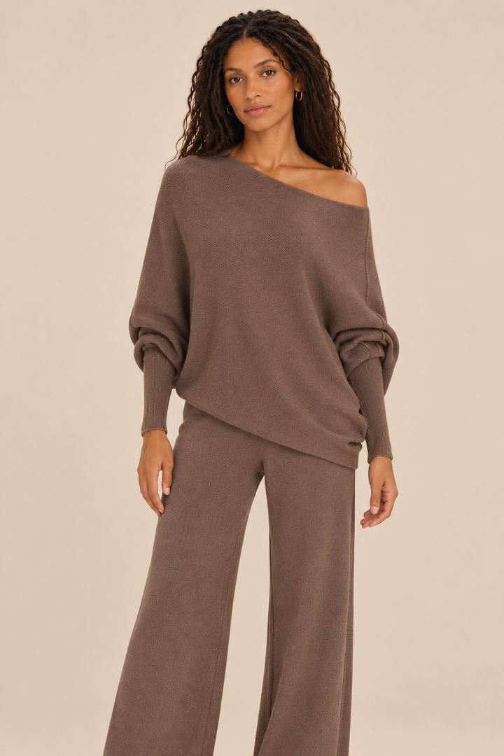 Cassie Asymmetrical Drape Sweater