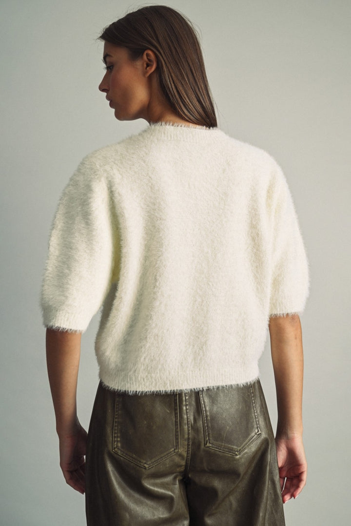 Eyelash Round Neck Sweater