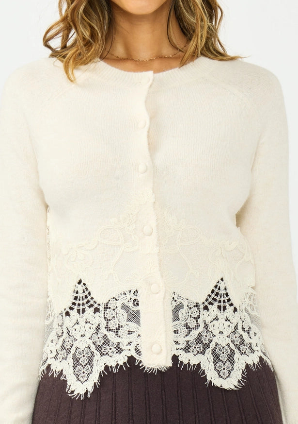Winnie Lace Trim Cardigan