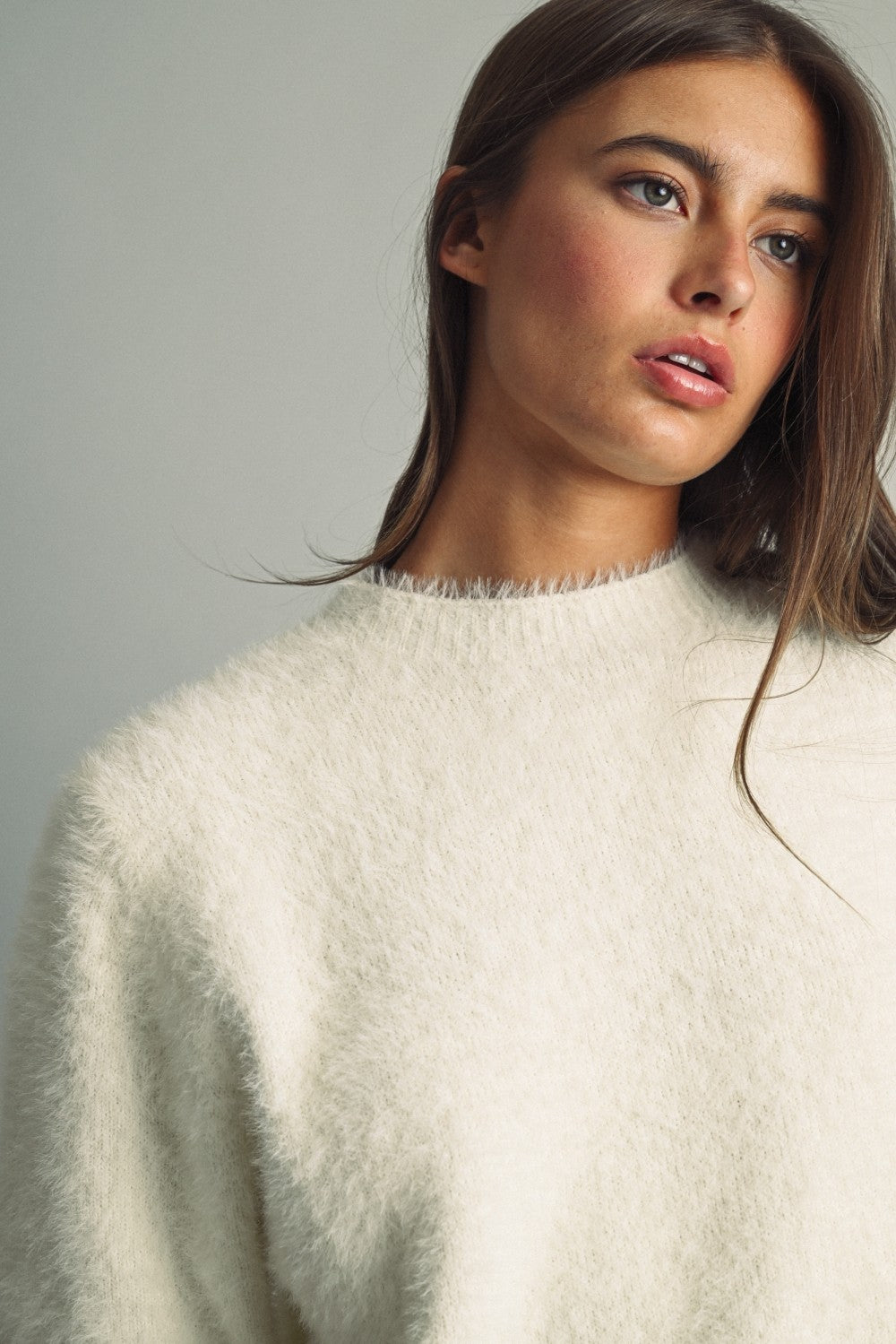 Eyelash Round Neck Sweater