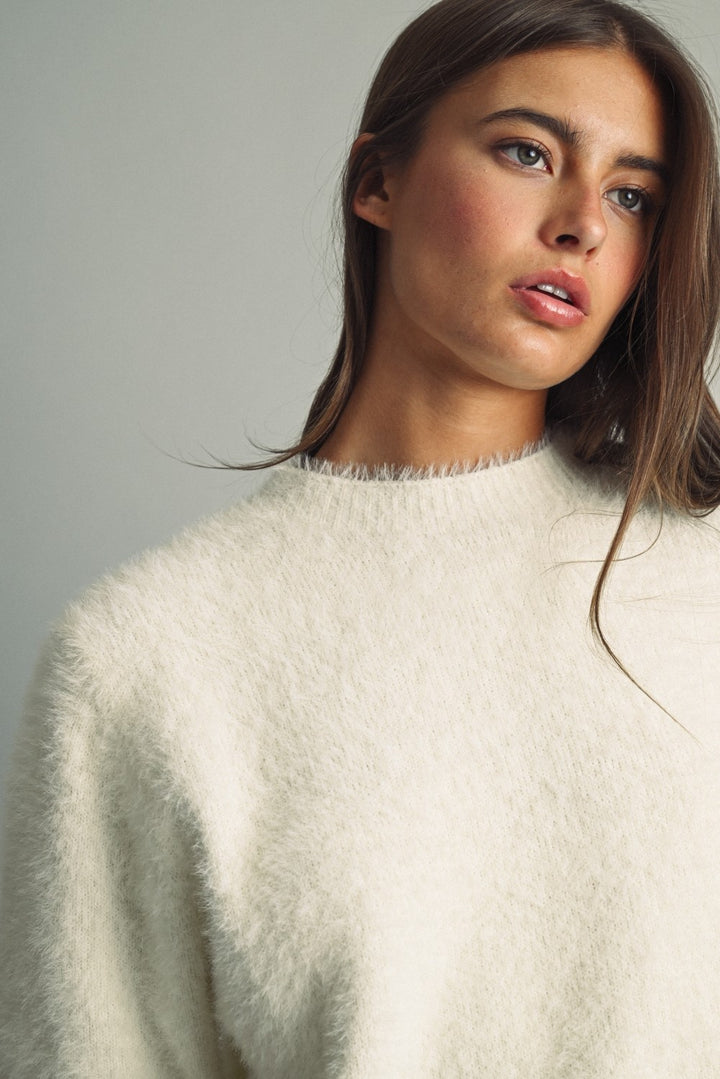 Eyelash Round Neck Sweater