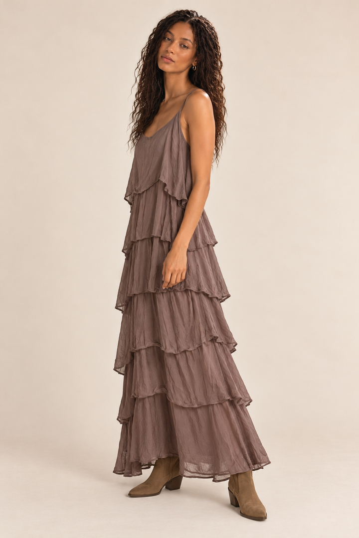 Etta Tiered Silky Dress