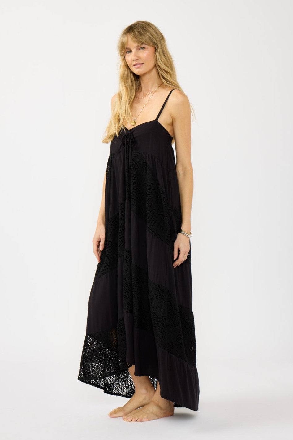 Julie Patch Lace Maxi Dress
