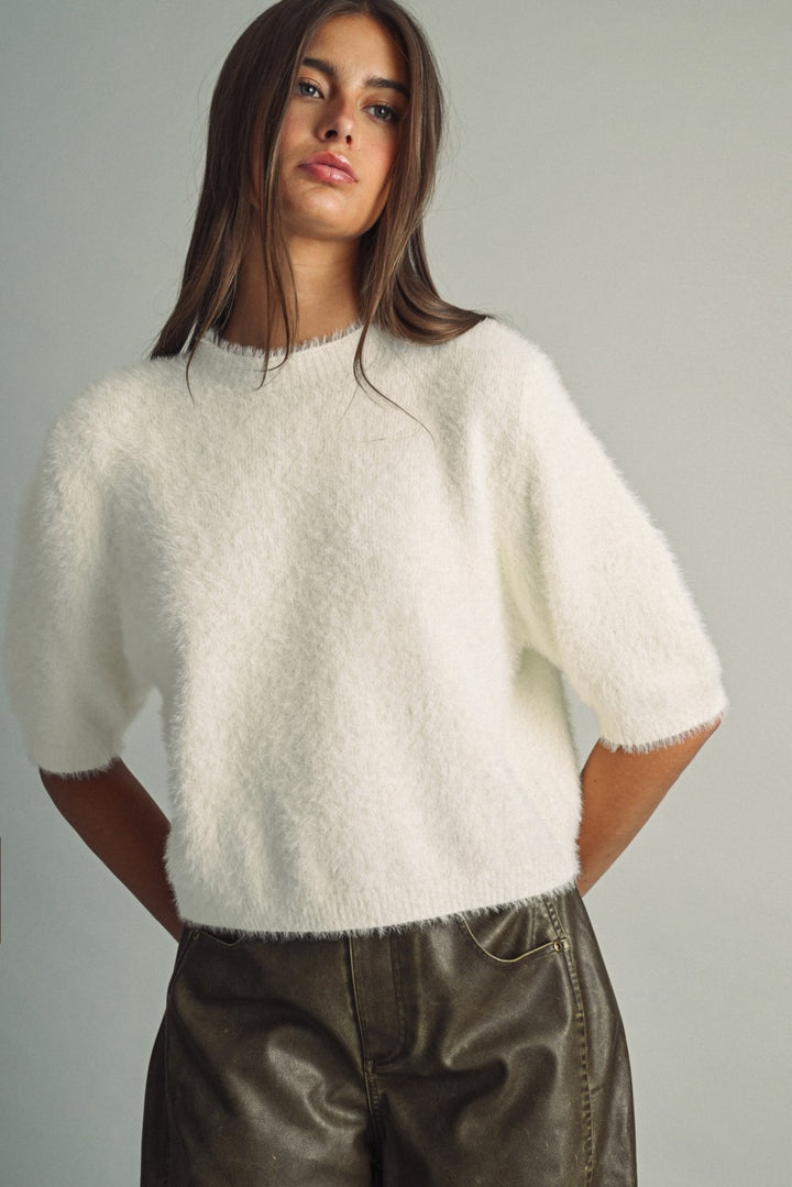 Eyelash Round Neck Sweater