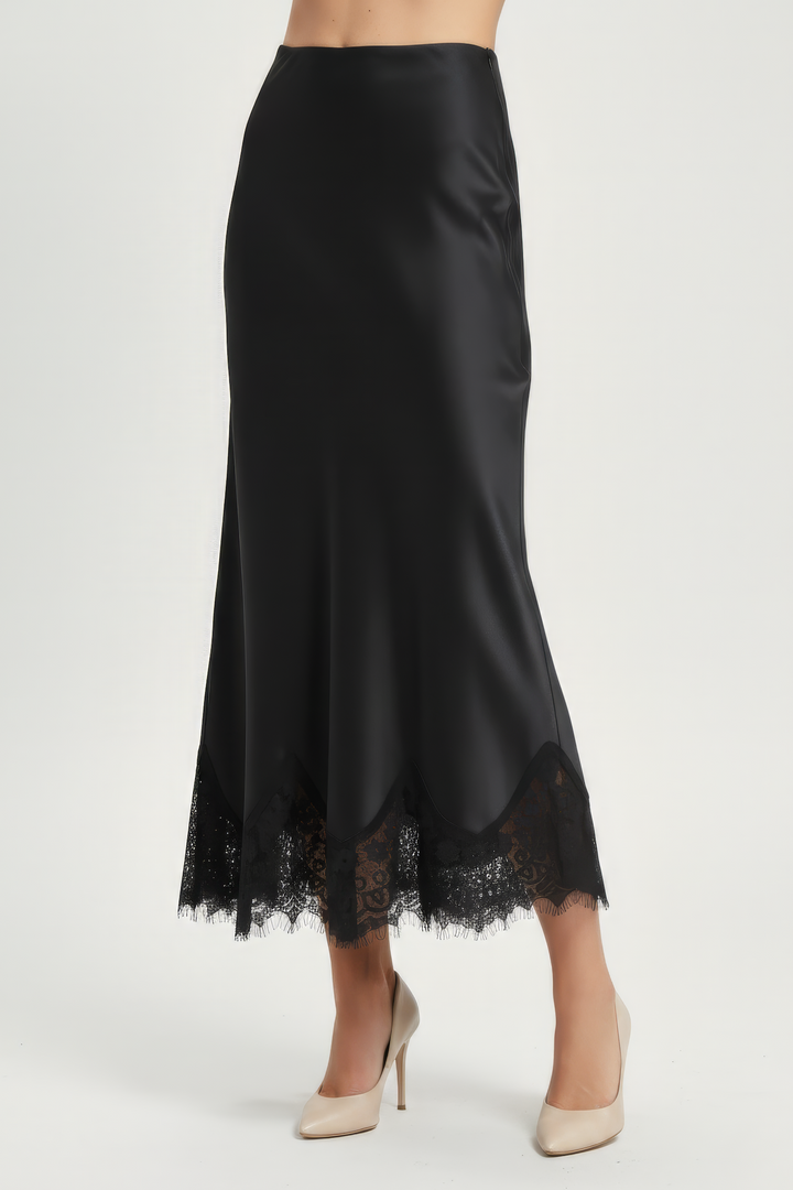 Fiona Silk Long Lace Skirt