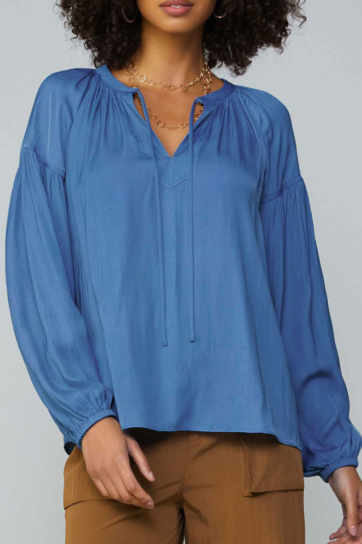 Long Sleeve Tie Blouse