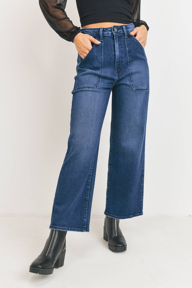 Cargo Pocket Wide Leg Jeans