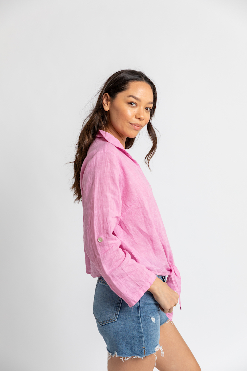 Florence Linen Tie Top – Nati Boutique Florence Linen Tie Top – Nati Boutique