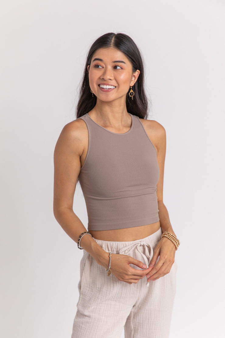 Jess High Neck Crop Tank